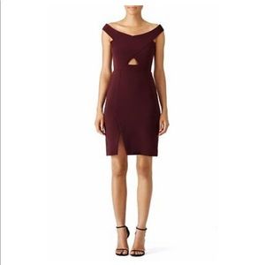 Parker Rory Cordovan Wine Cutout Stretch Dress